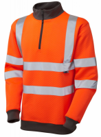 High Visibility Leo Brynsworthy Orange 1/4 Zip Superior Sweatshirt